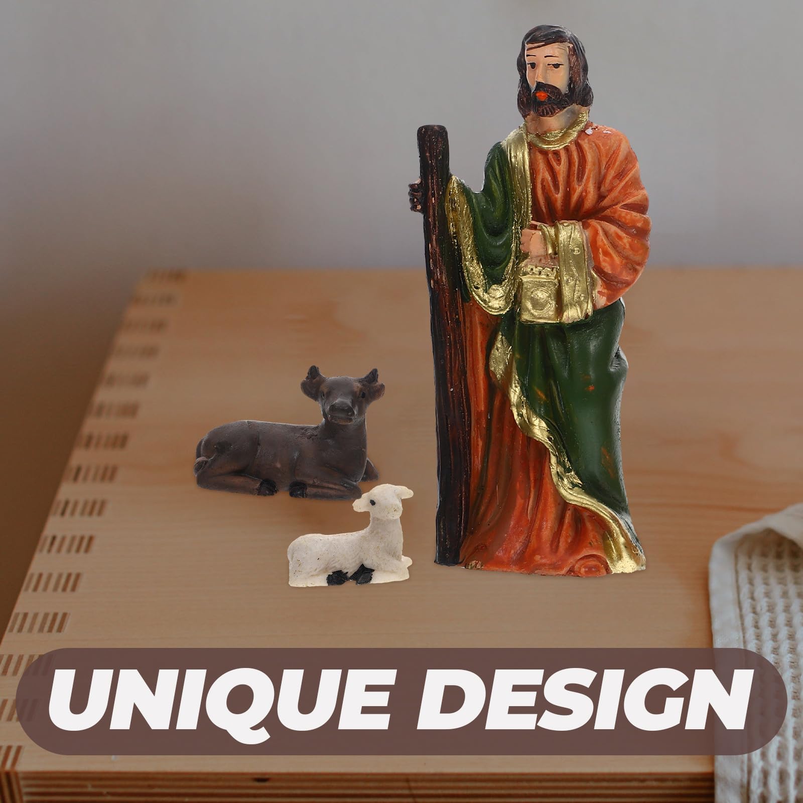 Toyvian 3 Sets Kleine Krippenfiguren aus Kunstharz für Zuhause und Büro