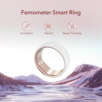 femometer Ring Gen1 for Fertility and Ovulation Tracking - Size First Sizing Kit - App Auto-Sync - Period & BBT Tracker - Sleep Analysis for Women - Rechargeable & Waterproof Size6