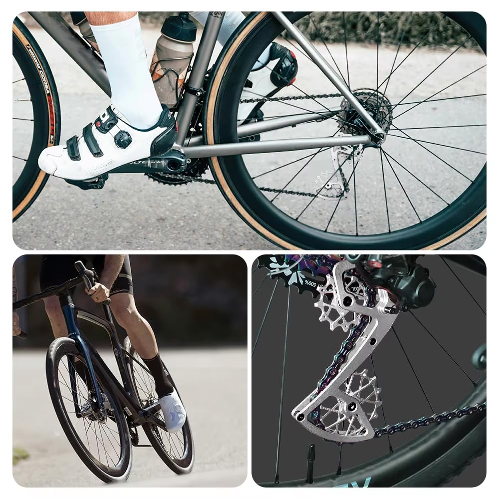 Para desviador trasero de bicicleta 12T+16T, ruedas de polea para SRAM 11/12 velocidades, poleas de desviador de gran tamaño, diseño de oso de cerámica ultraligero