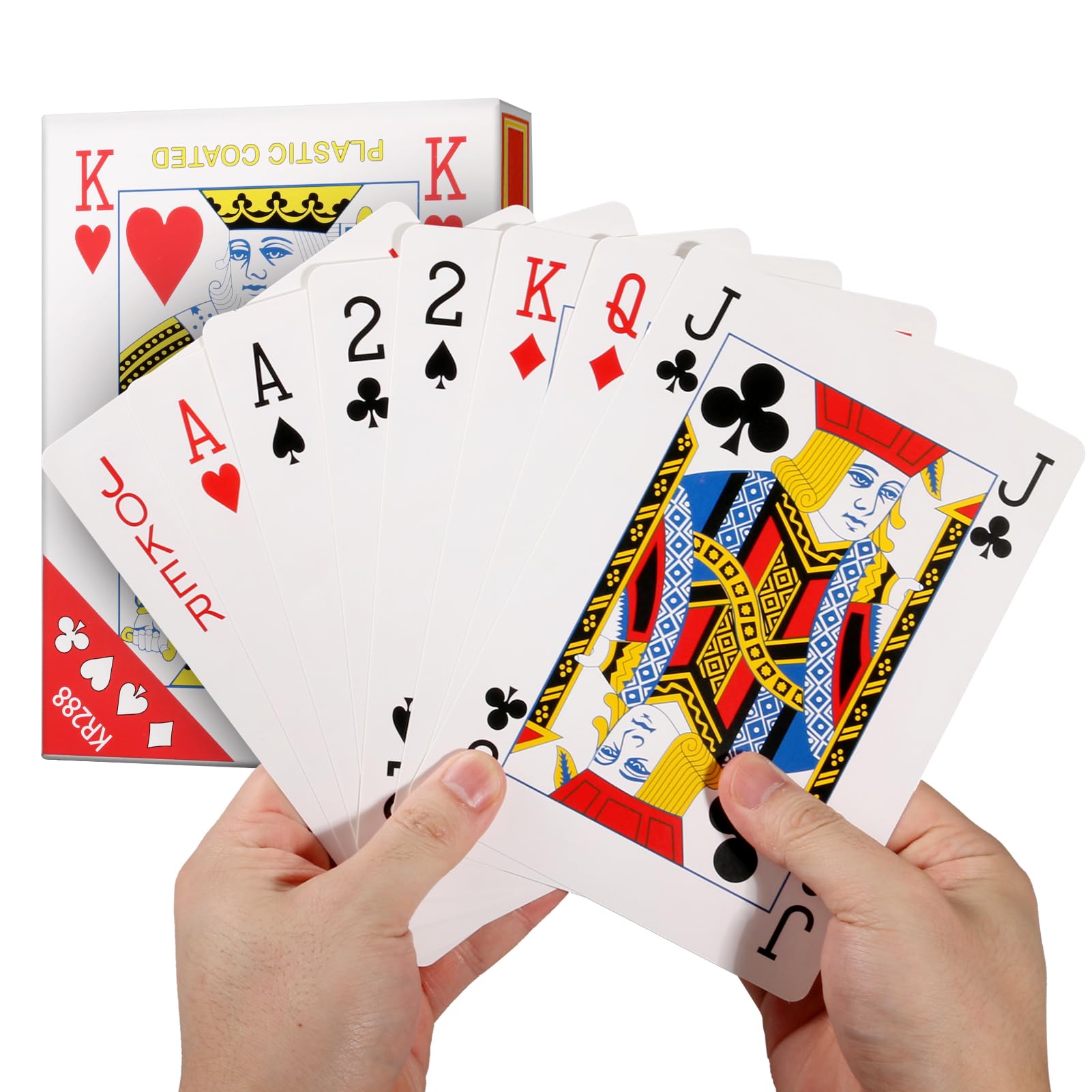 Lumoia Giant Playing Cards Large Jumbo Playing cards Extra 12 * 17CM, Full Set Deck of Fun Card Waterproof Plastic Coated for Outdoor Garden Games Family Night Game Casino Poker Party Decoration BBQ
