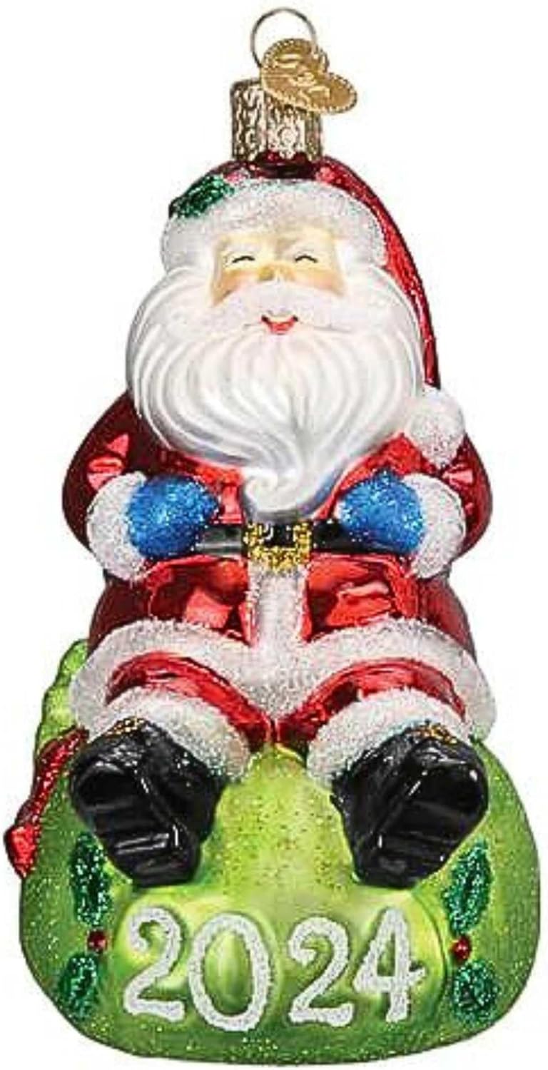 Old World Christmas 2024 Jovial Santa Glass Hanging Ornament