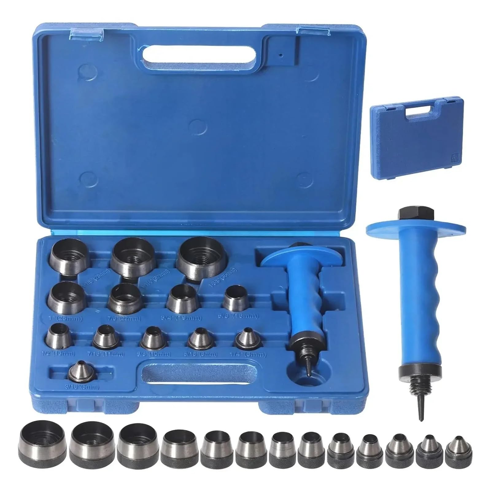 14-teiliges Locherset (5–35 mm) aus hochkohlenstoffhaltigem Stahl for Leder und Kunststoff, Gummi und Leder. Geeignet for DIY-Projekte. Breites Anwendungsgebiet