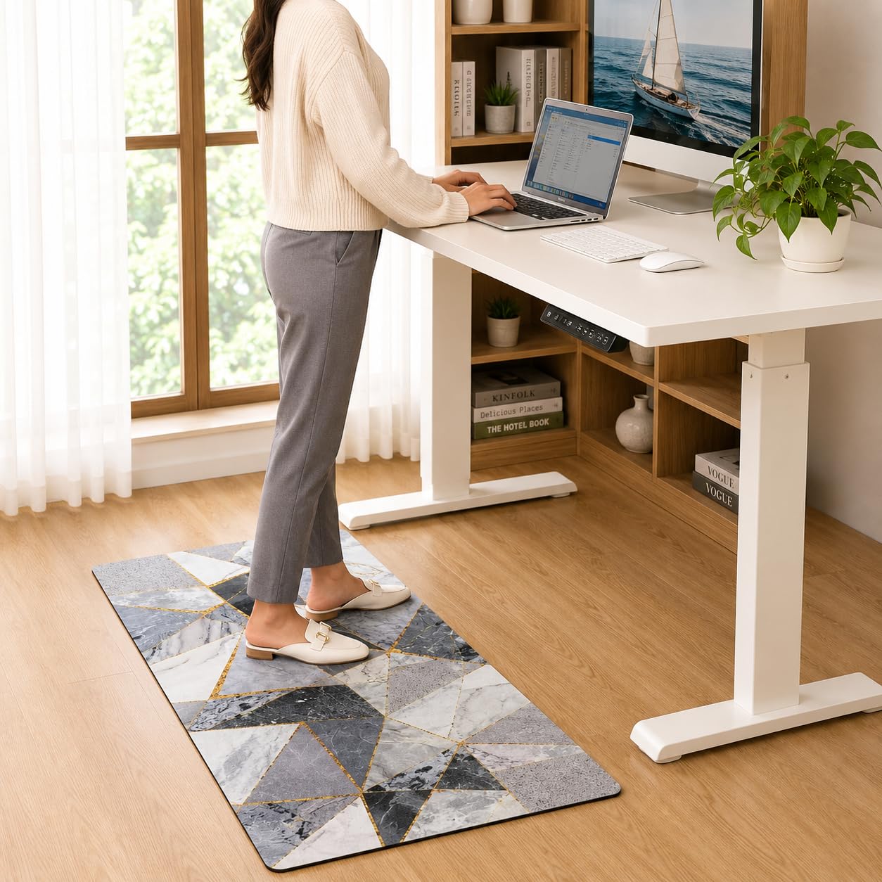 Grey Gold Kitchen Mats - Set of 2 -5
