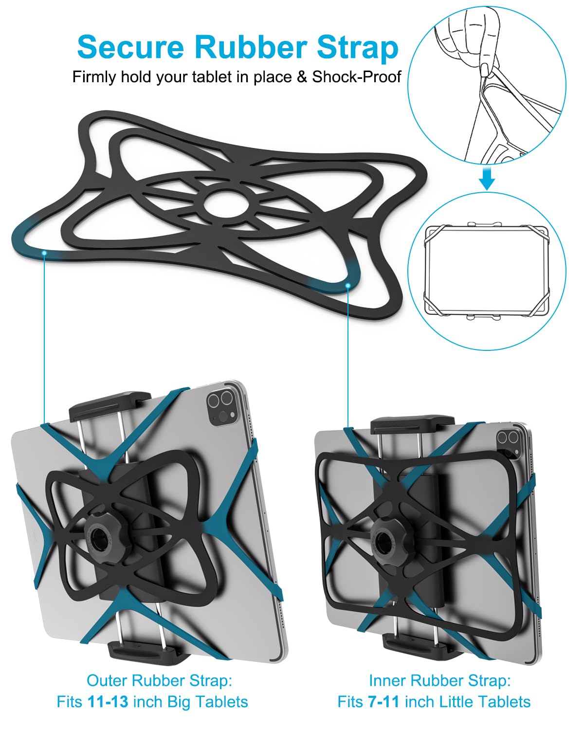 Soporte Tablet Yoke, Soporte Flight Yoke para iPad, Robusto y Estable, 360° Rotación, Porta Tableta Avion para Manillar para iPad Mini Air Pro 13 12.9 11 9.7, Galaxy tab, iPhone, 4-13"