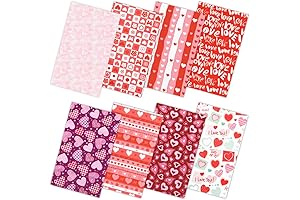 Valentine's Day Fabric, 8 PCS Cotton Sewing Fabric Squares
