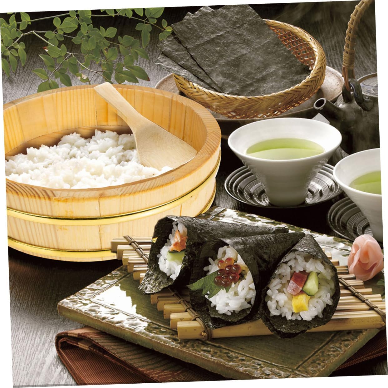 KICHOUSE 2pcs Wooden Sushi Rice Bowls Capacity Mixing Tub for Sushi Rice and Food Storage Simple Design and Lightweight Container for Home Use