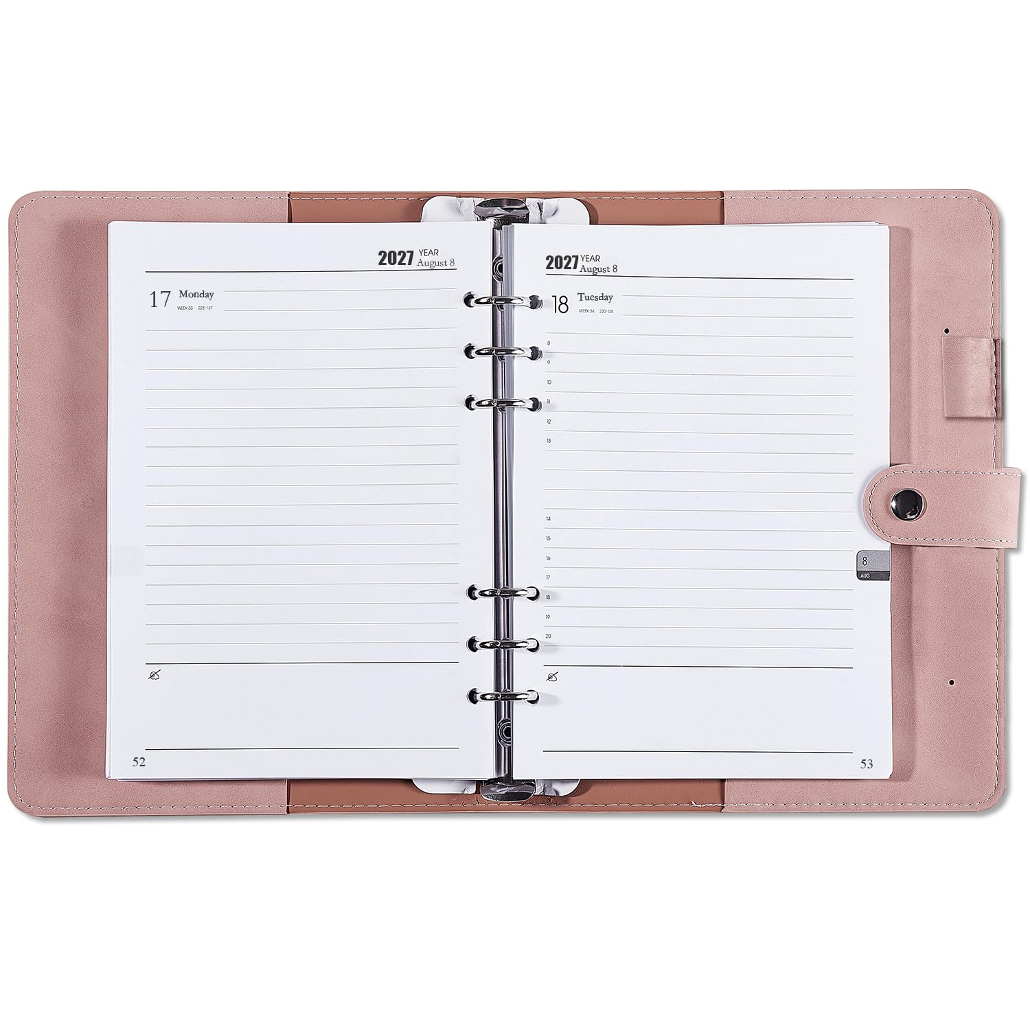2027 Diary Page a Day Refillable, A5 Organiser Daily Planner, Jan-Dec 2027, Day per Page with Time Slots, Monthly Tabs, Notes, Contact, Multi-Pocket, Pen Loop & Softcover For Home, Office & School — image 1