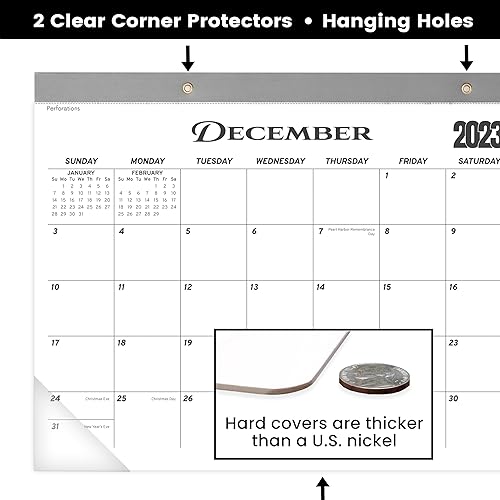 Miniatura 4 de Ensight Calendario de escritorio 2024-17x12 - Calendario de pared - Sección de papel grueso y notas - Funciona a lo largo de 2024 (floral)