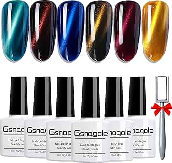 Amazon.com : Gsnagole Gel Nail Polish Kit - Cat Eye Magnetic Gel
