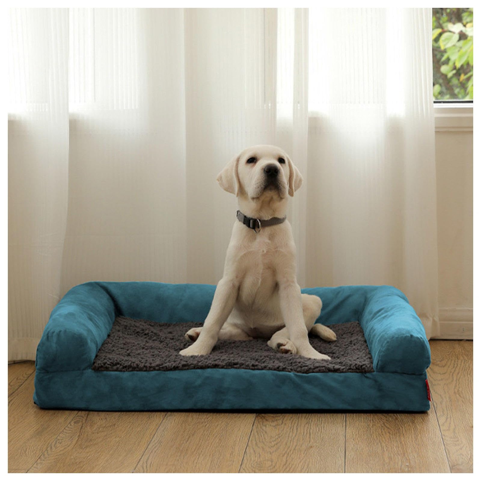 Cuccia Memory Foam Cane, con Tre Lati Rialzati Ortopedico Cuscino Cane Sfoderabile E Lavabile, Idrorepellente AntiGraffio,Sfodrabile Cuscino Cane,L
