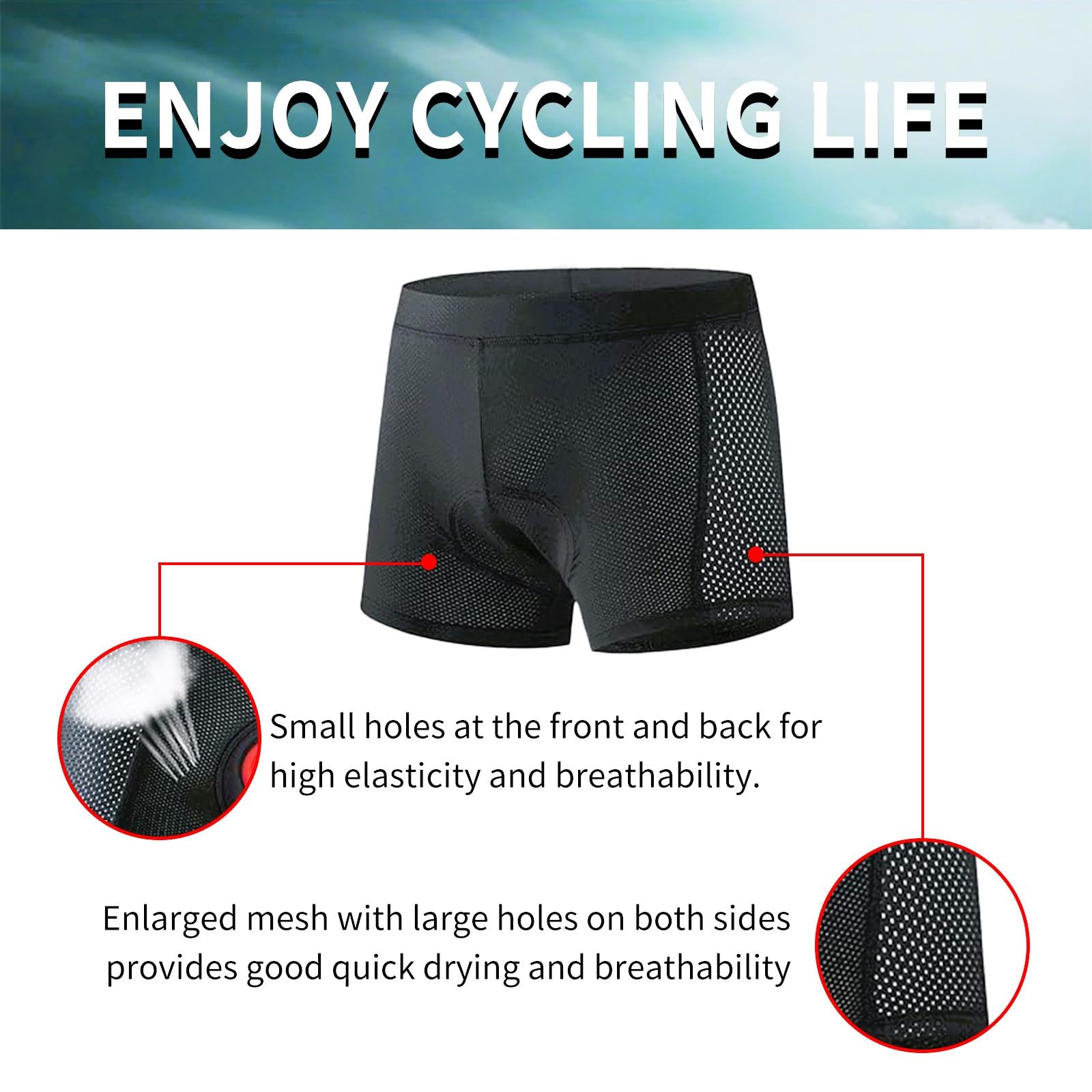 Culotte Ciclismo Hombre, Culote Ciclista Hombre con Acolchado 5D Calzoncillos Ciclismo Transpirables a Prueba de Golpes De Secado Rápido Pantalon Ciclista para Ropa Ciclismo