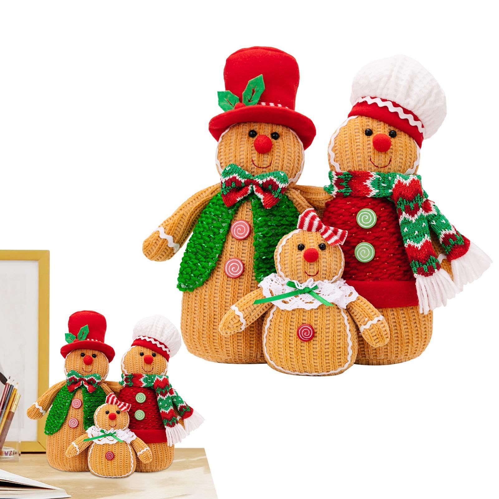 Dtaigou Gingerbread Man Figurines - Gingerbread Plush Christmas Gingerbread Figurine - Christmas Gingerbread, Gingerbread Man Figurine for Coworkers, Neighbors and Children