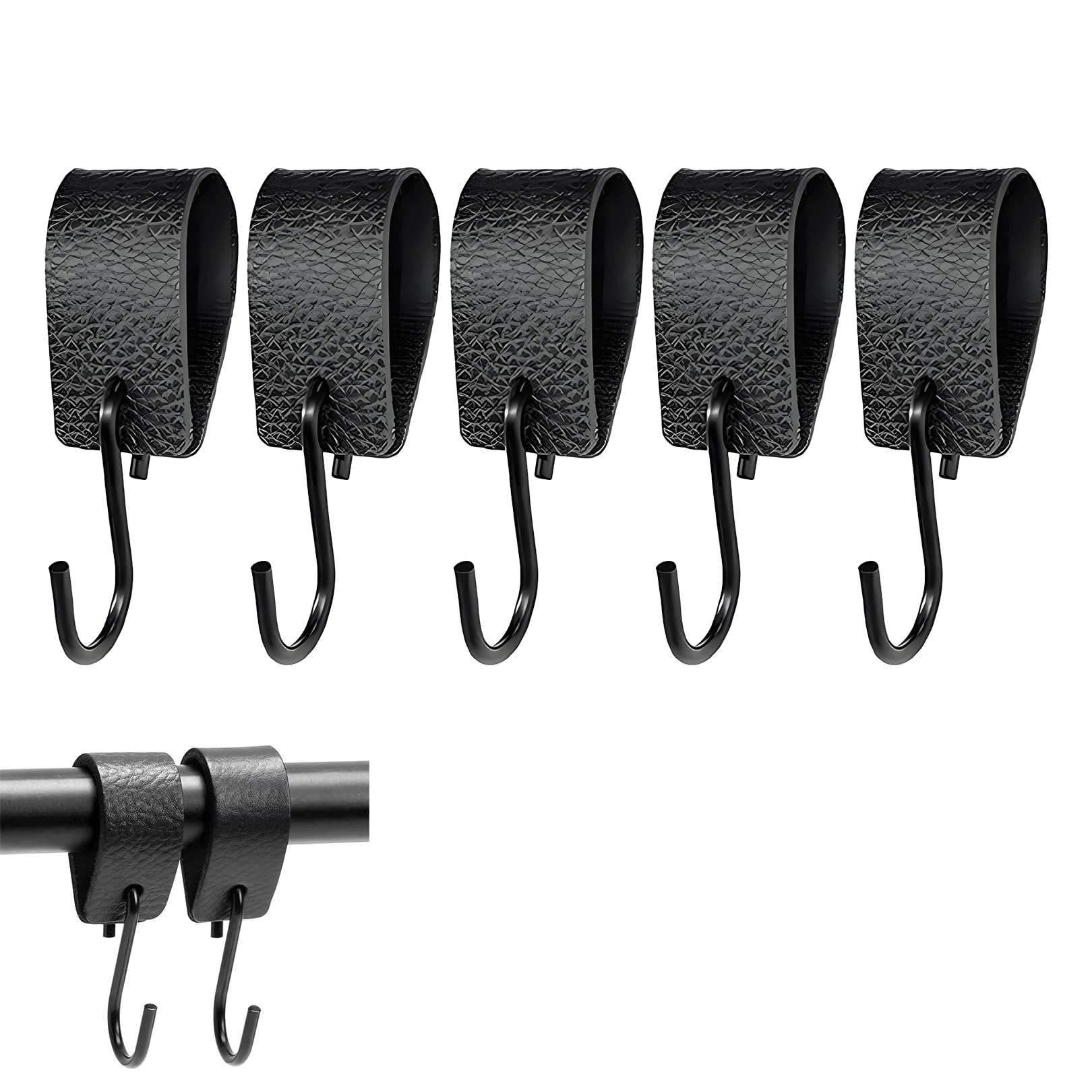 NVGVUP Lot De 6 Crochets En S Avec Boucle En Cuir, Crochets