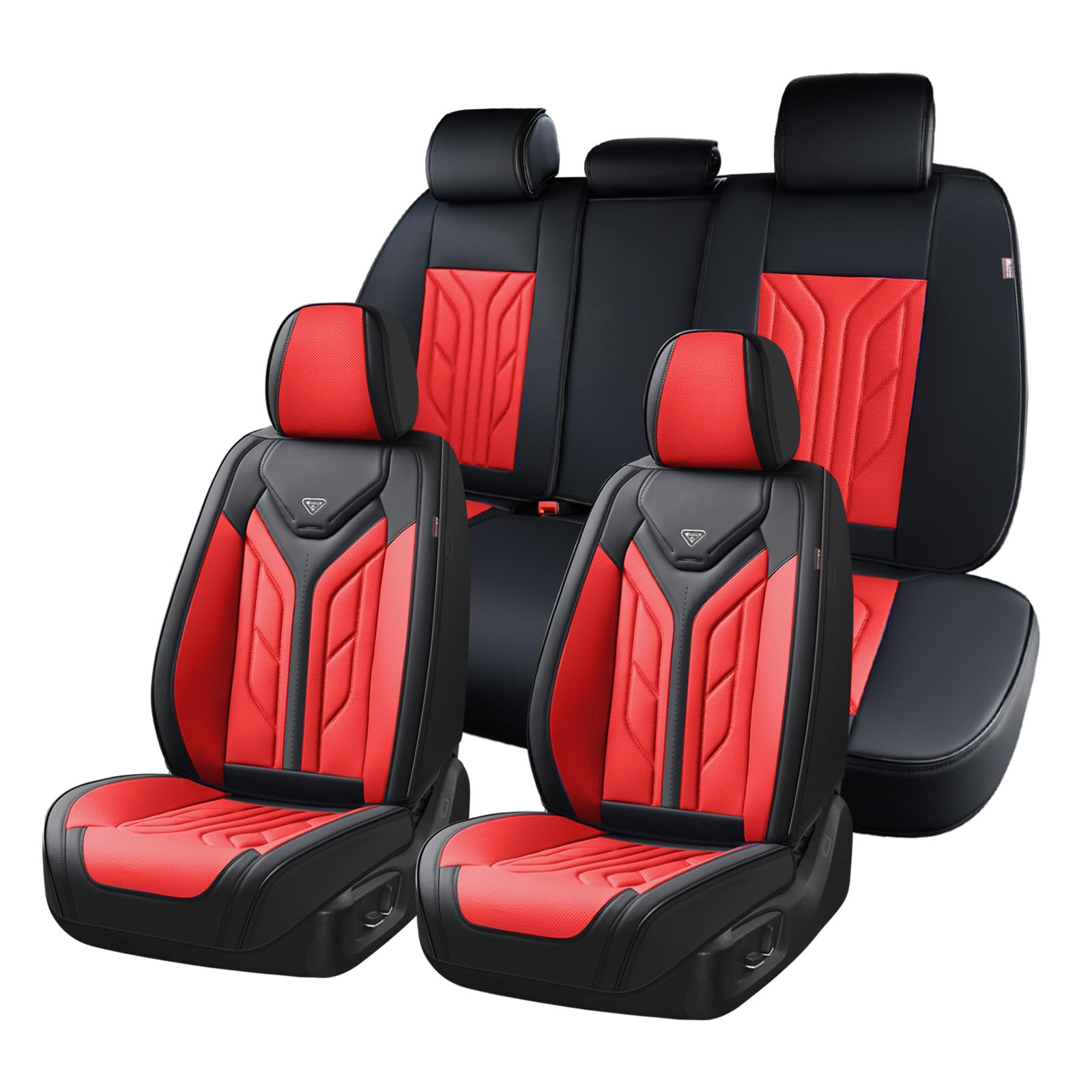 Coverado Car Seat Covers Full Set Black and Red