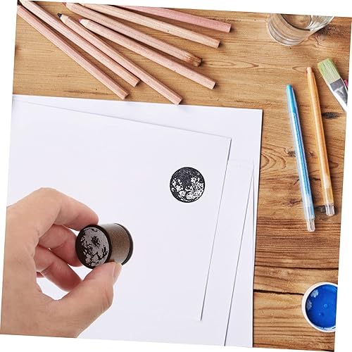 Miniatura 2 de EXCEART 7 piezas de álbumes de recortes tinta redonda diseño de tarjetas de arte álbumes de recortes diario de moda letras decorativas y para luna