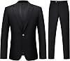 Traje de 2 Piezas para Hombre LORENZO BRUNO, de Un Botón, Ajuste Delgado, Chaqueta y Pantalón Sólidos, Esmoquin para Negocios, Boda, Fiesta, Prom 1