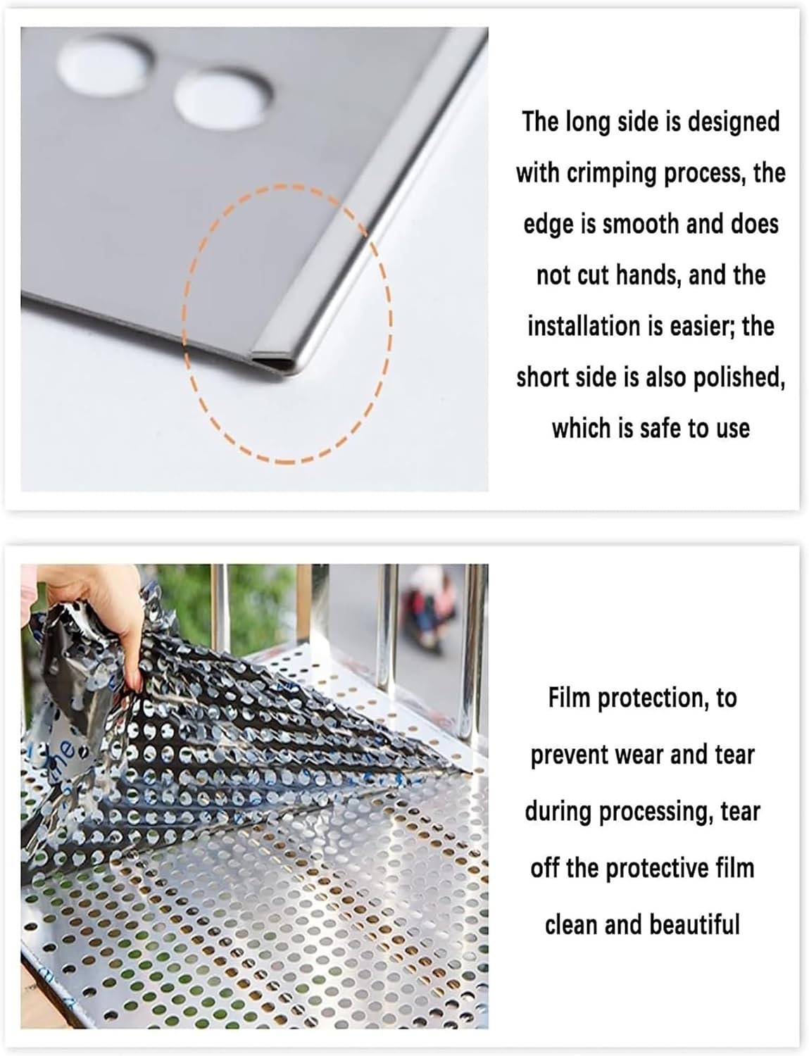 304 Stainless Steel Perforated Metal Plate - Balcony Cat Net Window Guard, Anti-Fall Protection Decorative Grille (75x700cm) for Safety & Style