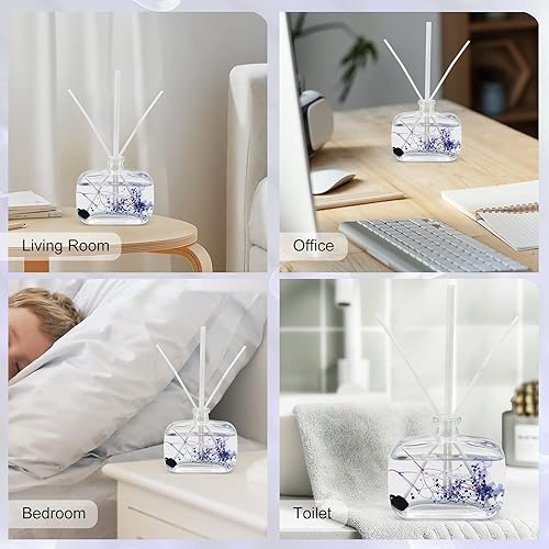 Miniatura 5 de Daroma - Juego de difusor de varillas con varillas de flores secas, difusor de varillas de aromaterapia con aceite esencial natural, difusor de