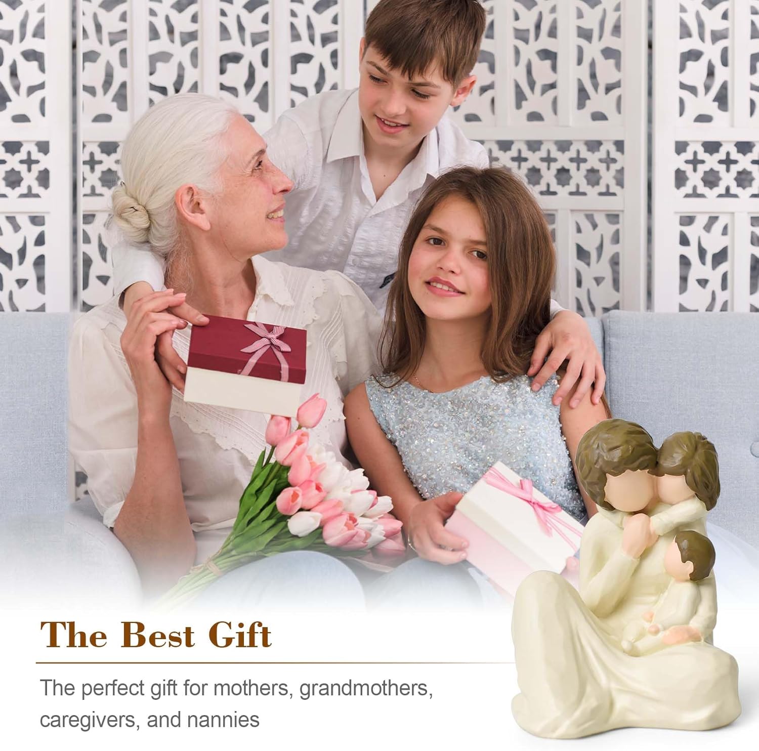 Grandma Gifts, Best Grandmother Birthday Gifts, First Time Grandma Nanny Nana Birthday Gift Sculpted Hand-Painted Figurine - Image 6