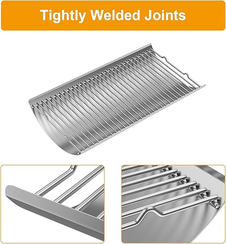 Vista 22 de LS'BABQ Cenicero de acero aluminizado de 27 pulgadas con 2 colgadores de rejilla de fuego, repuesto para parrilla Chargriller Charcoal 1224, 1324