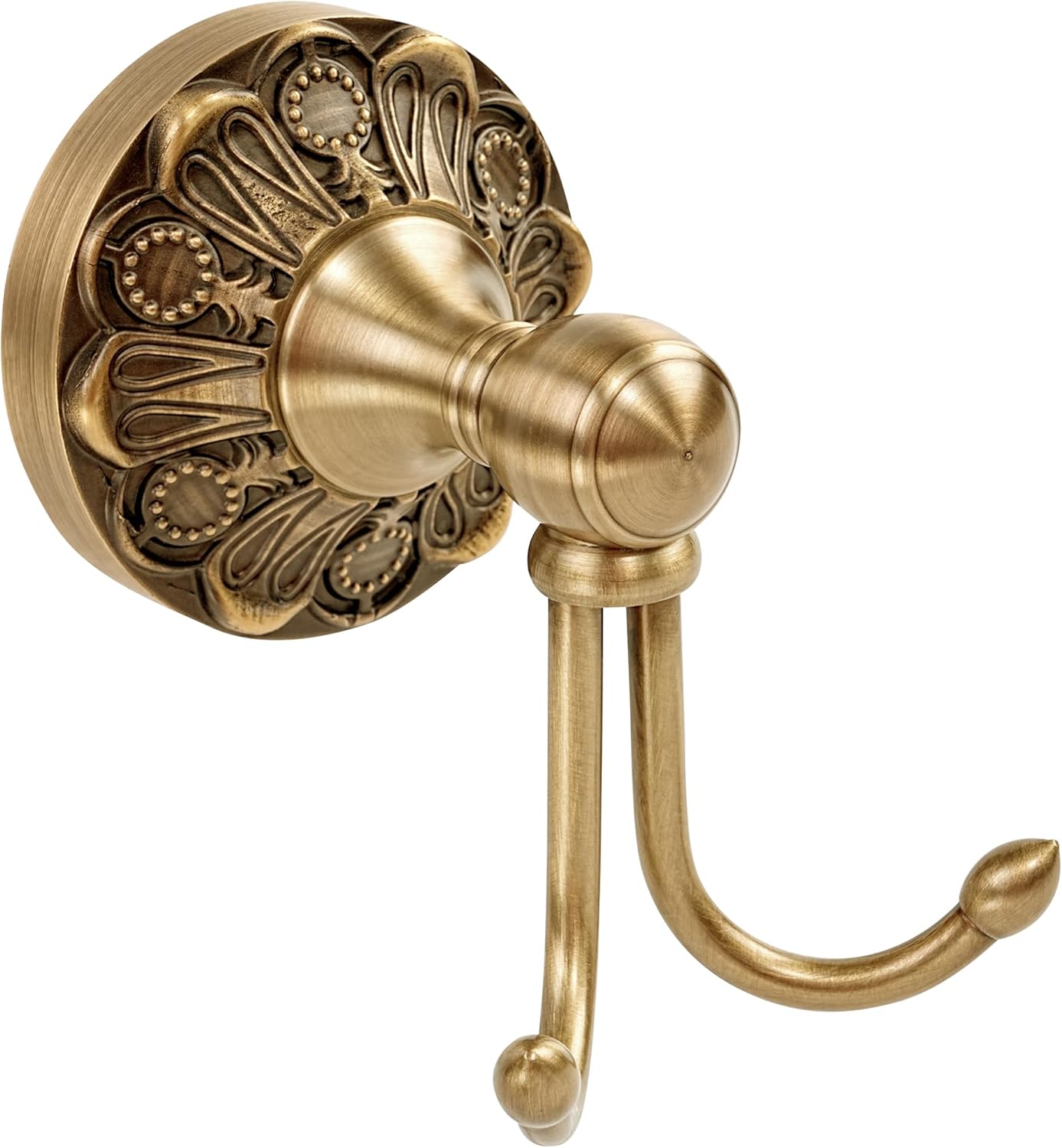Gold Bathroom Towel Hook, Brushed Gold Bathroom Robe Hook, Heavy Duty Double Towel Hooks Bath Modern Coat Clothes Hook Wall Mounted for Kitchen Washroom