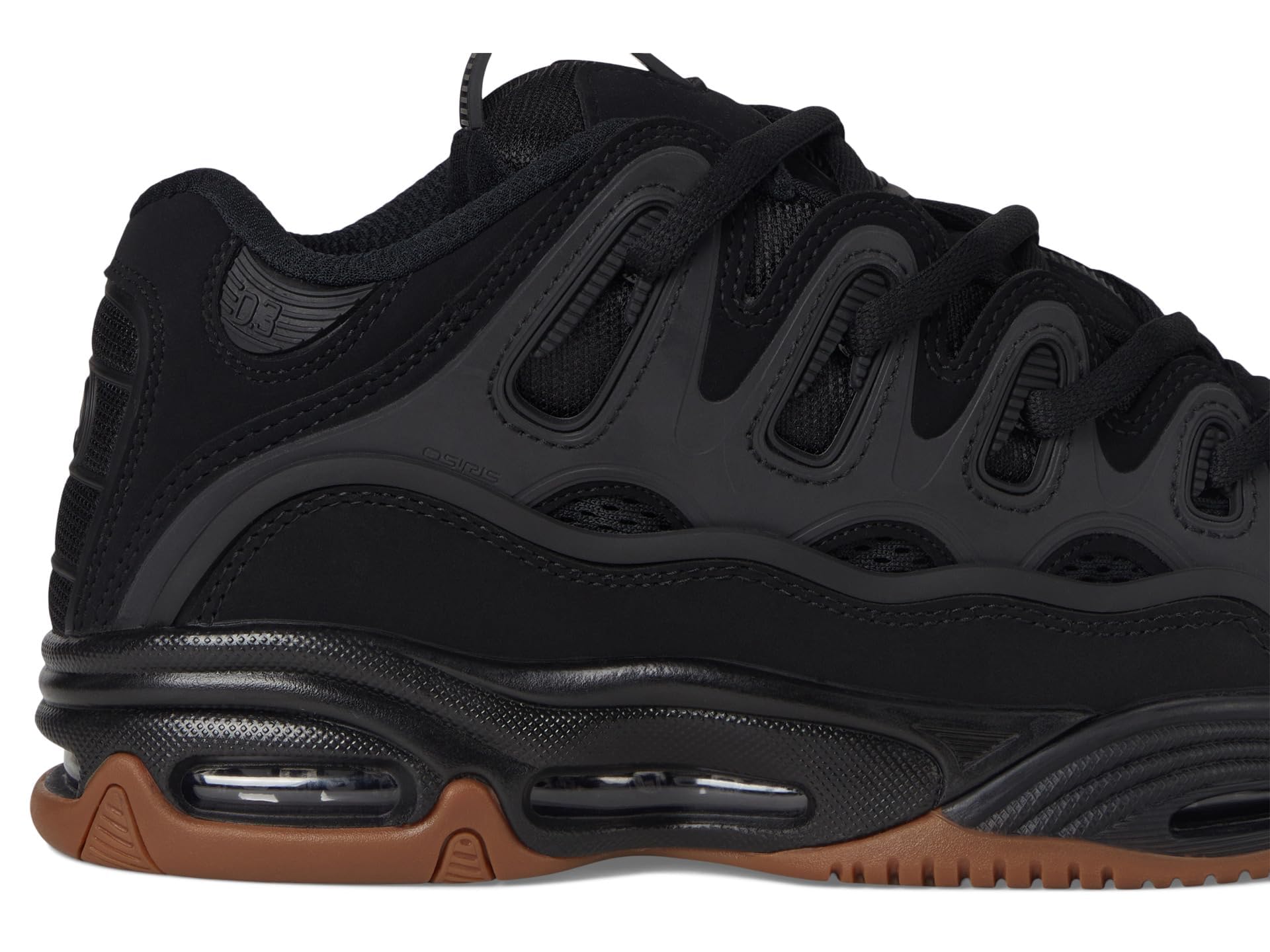 Osiris Scarpe da skate da uomo D3 2001, nero/gomma, 44 EU