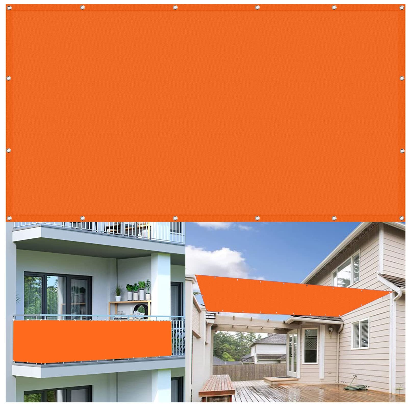 KLGFBDC Waterproof Sun Shade Sail 1.7 x 2.8m UV Protection Canopy for Balcony Garden Patio & CampingIncludes Grommets & Ropes for Outdoor Use