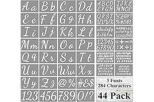 44 Piece Letter Templates and Plastic Stencils for Wood Painting