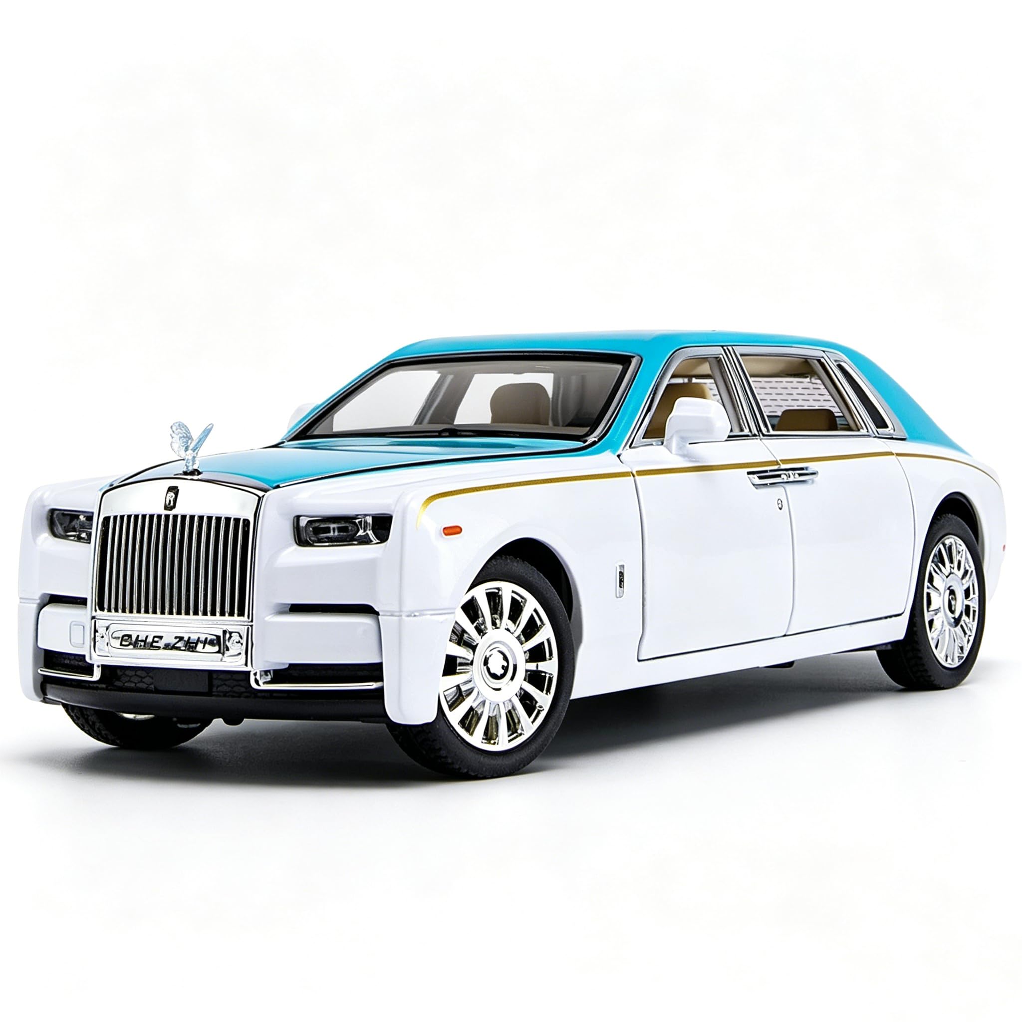 TGRCM-CZ Rolls-Royce - Modellino di auto in lega di zinco, in lega di zinco, modellino auto giocattolo pressofuso con suono e luce, per bambini, ragazzo e ragazza, regalo (blu)