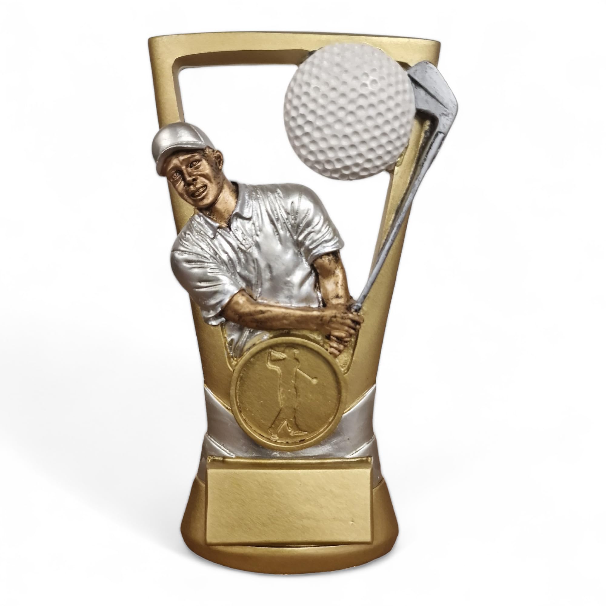 Trophy Monster Paquete completo de premios de golf de 3 piezas para el día del golf, platos grabados incluidos, hecho de resina, paquete a granel
