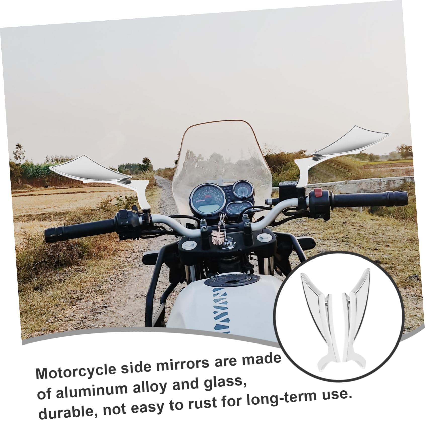 Specchietti Retrovisori Moto Modificati 2 Pezzi Argento