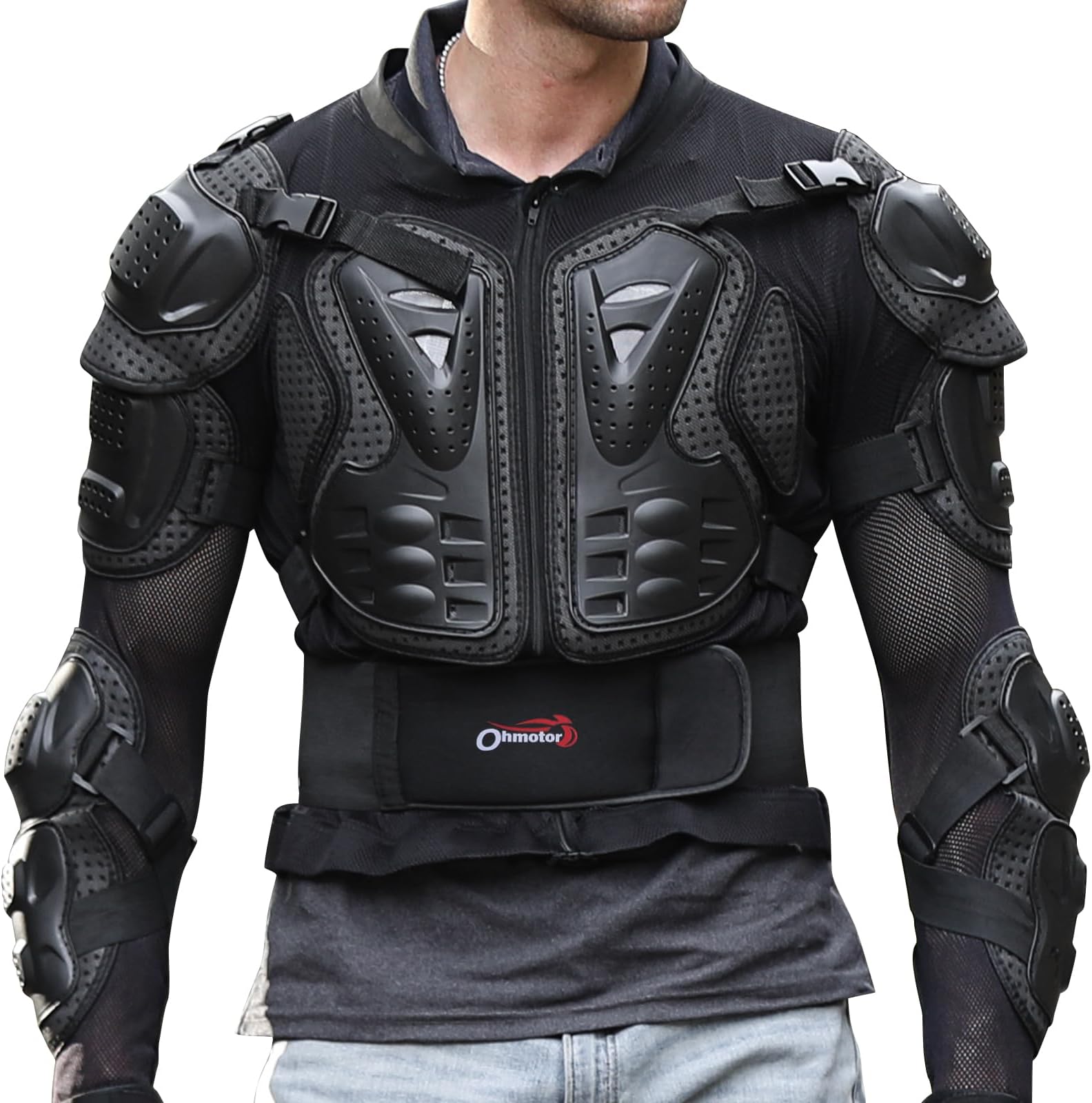 OHMOTOR Motorcycle Body Protective Jacket Armor Men, Motocross Riding Protective Gear,ATV Dirt Bike Chest Spine Protector