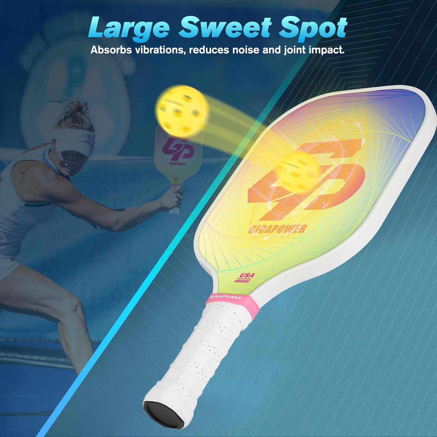 Pickleball Paddles USAPA Approved Graphite CarbonFiberglass Face with