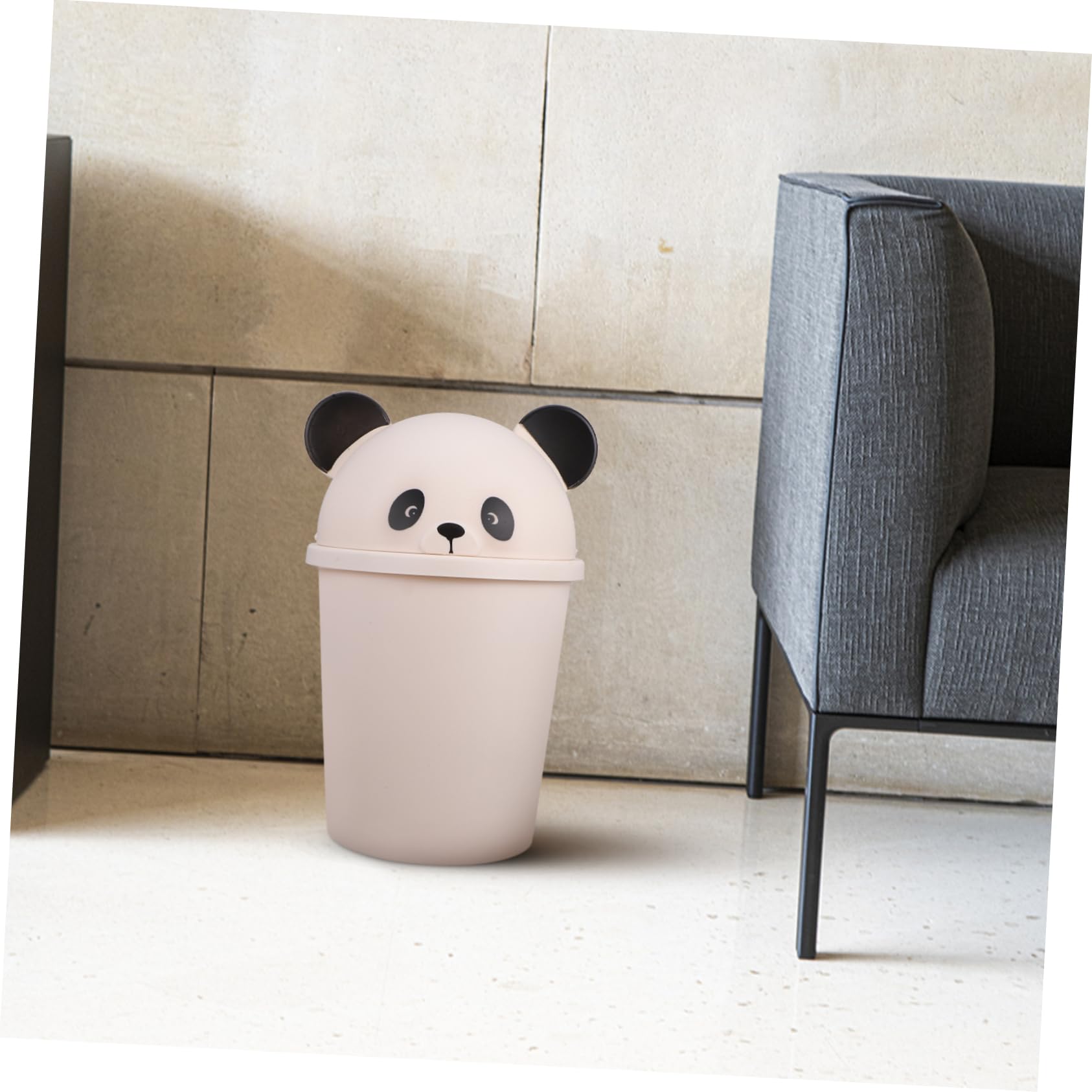 CHILDWEET Mülleimer Kinderzimmer mit Deckel Niedlicher Panda Mülleimer aus Kunststoff 10l Großer Abfallbehälter für Badezimmer und Zuhause Praktischer Papierkorb fürs Büro