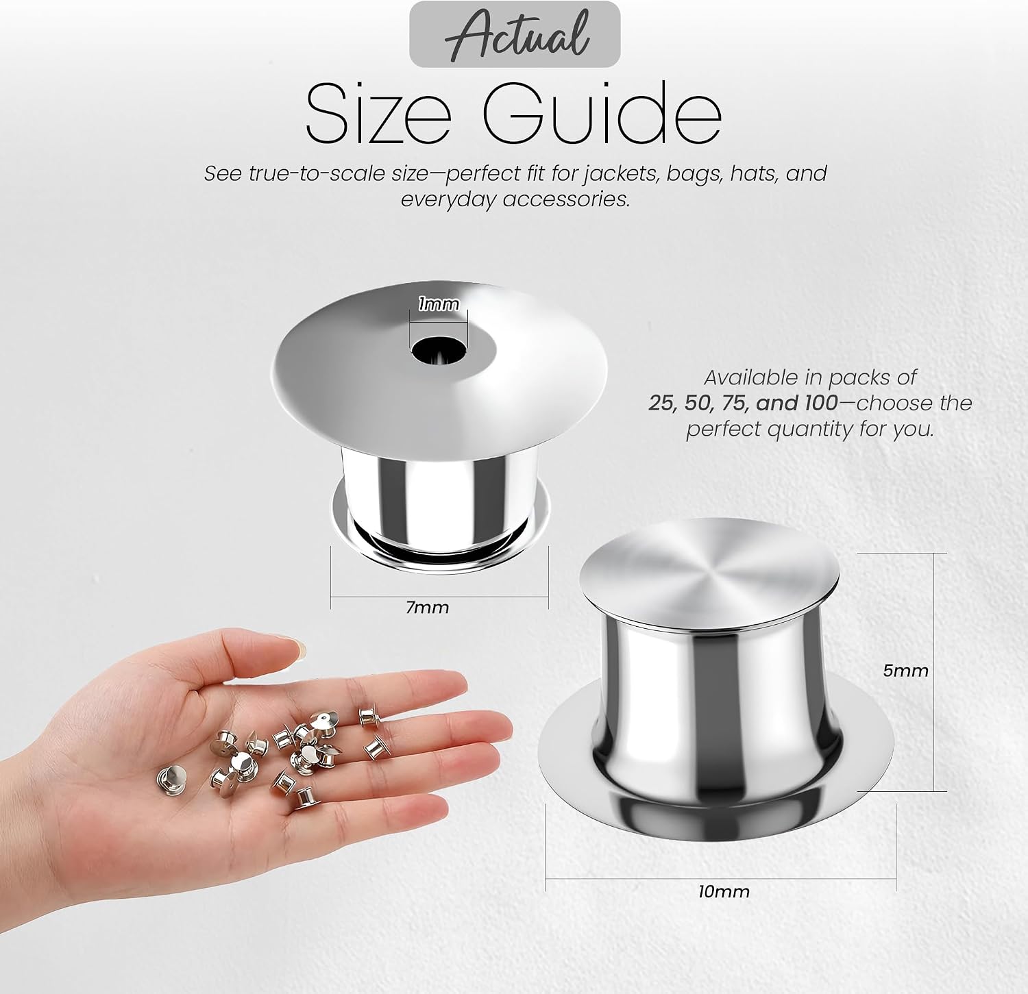 25*Pieces Metal Clasp and Fasteners Metal pin Backs pin Backs Locking Clasp Locking pin Keeper