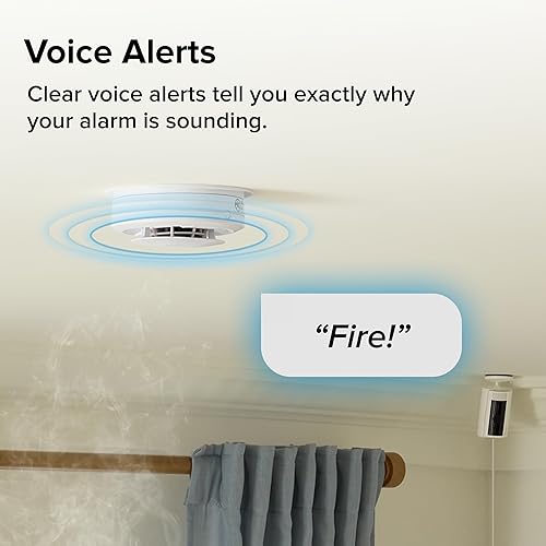 Miniatura 12 de Kidde Smart Smoke Detector, Ring App Enabled for Real-Time Notifications, Hardwired Alarm, AA Backup Battery