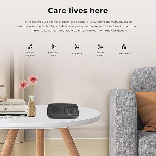 Miniatura 2 de Hosmart UltraSpeak Intercomunicadores inalámbricos para el hogar, sistema de intercomunicación inalámbrico dúplex completo para uso doméstico,
