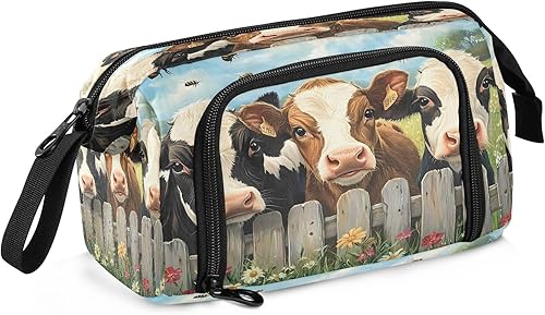 Miniatura 14 de SUABO Estuche para lápices de gran capacidad, bolsa de pantera negra rugiente, estuche para lápices, caja de papelería, bolsa de maquillaje