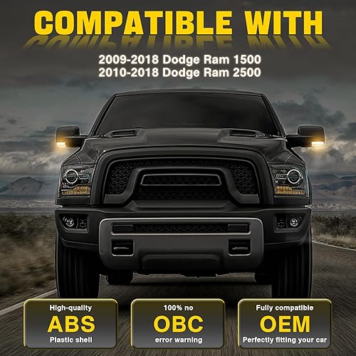 Miniatura 6 de WEILEITE Cubierta LED para lámpara de luz de charco para espejo delantero izquierdo del lado del conductor, compatible con Dodge Ram 1500 2009-2018