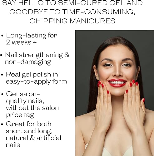 Miniatura 8 de Alice & Bella Kvitka - Tiras de uñas de gel semicuradas - Base blanca lechosa roja y negra cosida a mano, calcomanías de arte popular UV para