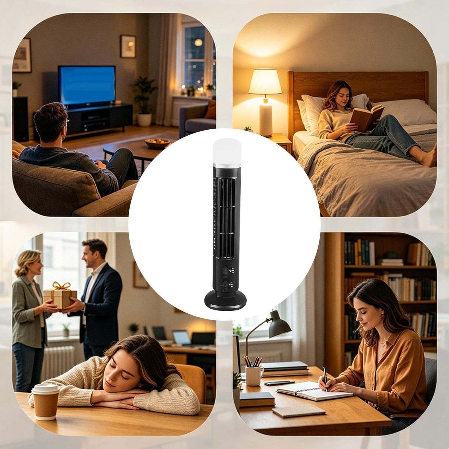 Bladeless Floor Fan, Oscillating Tower Fan, Portable Standing Fans | Bladeless Oscillating Fan, Portable Size, Standing Floor Fan, Space Saving Design, for Living Room Dorm Apartment