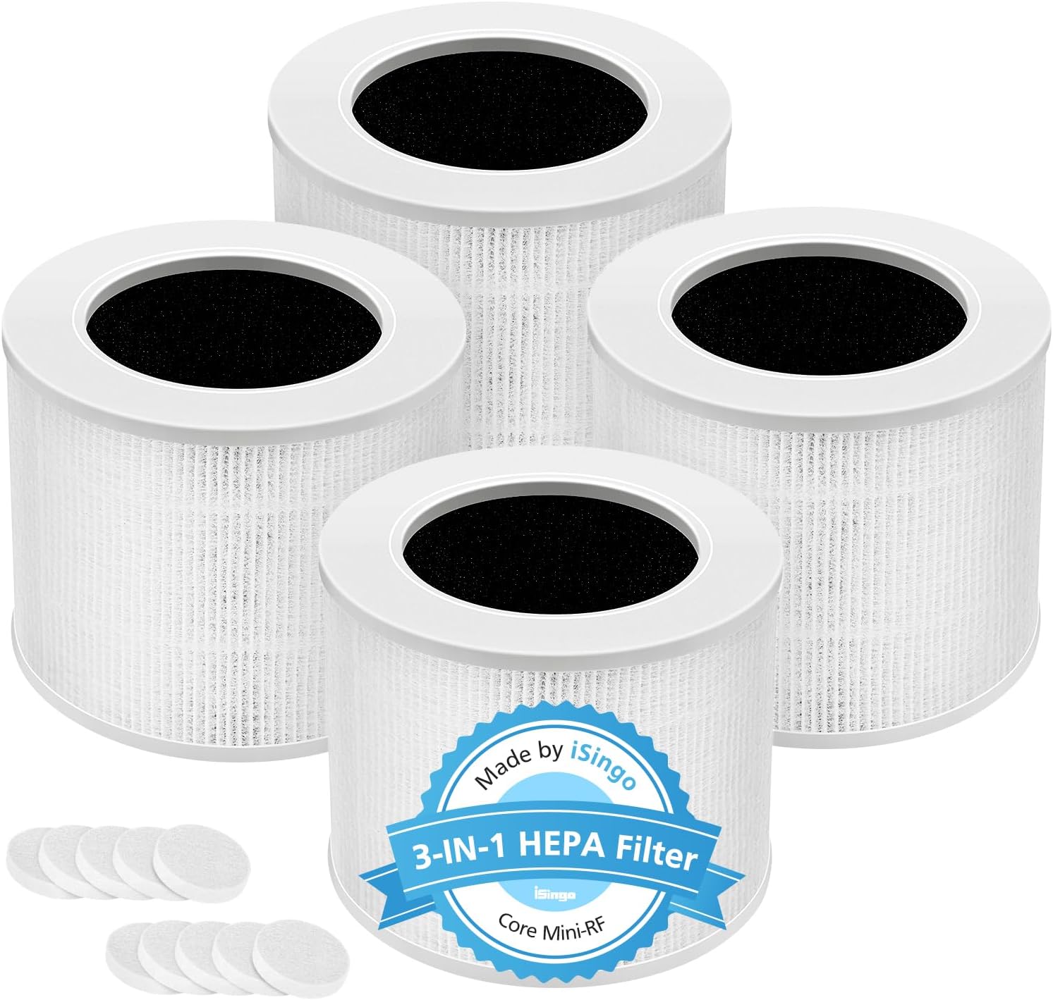 4 Pack Core Mini Replacement Filter for LEVOIT Core Mini-P Air Purifiers, 3-in-1 Core Mini-RF Filter Replacement Basic Filter 4 Pack