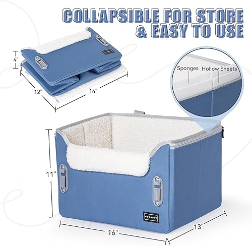 Vista 95 de PETSFIT - Asiento de automóvil para perros pequeños, portátil, con hebillas seguras patentadas, correa de clip, adecuado para mascotas pequeñas