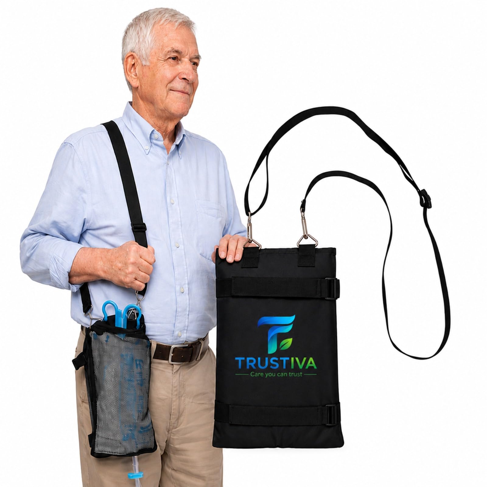NONSTOP Premium Quality Catheter Urinary Bag Holder | Urine Drainage Leg Bag Holder with Adjustable Strap | For Dialysis & Incontinence Patients for Home, Outdoor, Wheelchair & Bed - Black (2000ML)-picture-17