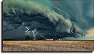 Tornado Lightning Category Field Severe Weather Poster Canvas Wall Art Living Room Bedroom Room Decor Prints Home Office Decor Painting (16x24inch-No Framed)