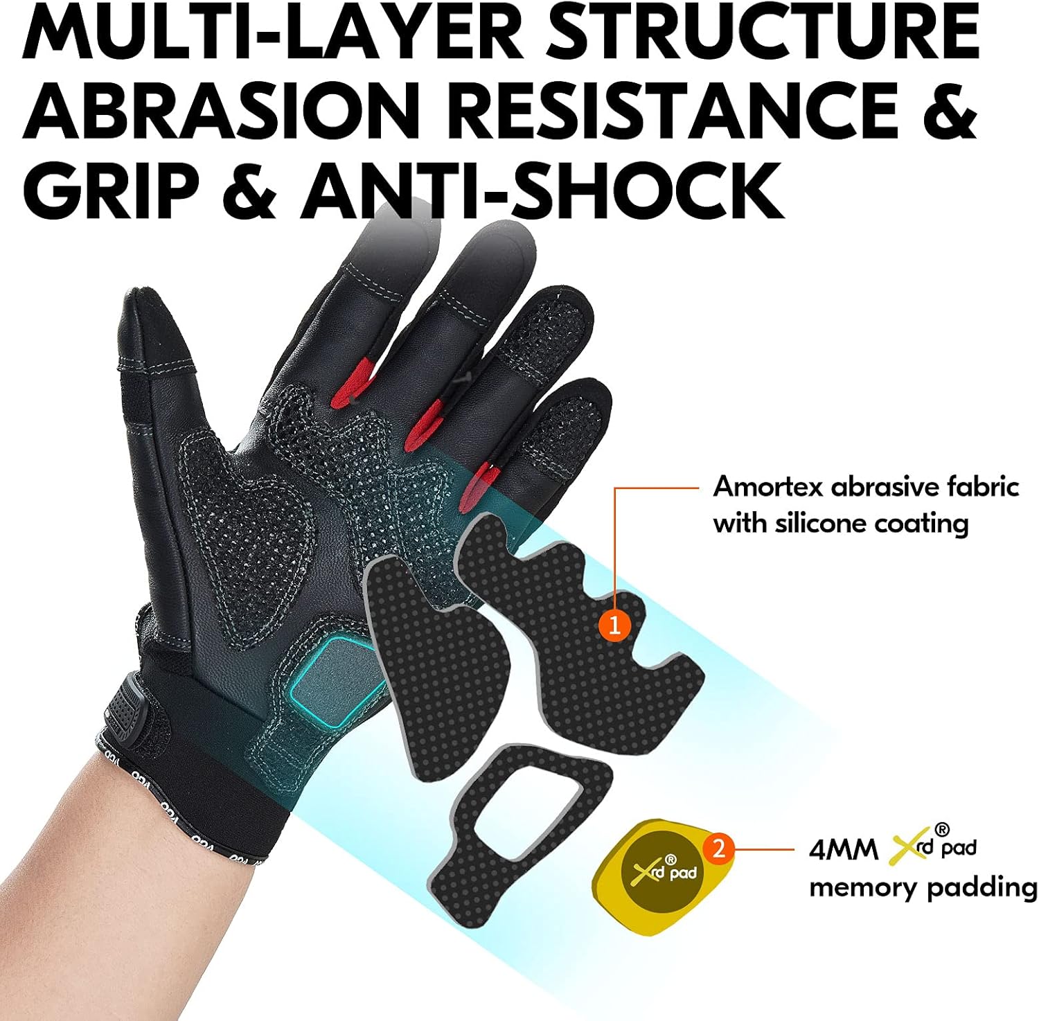 Vgo 1-Pair Full Finger Touchscreen Motorcycle Gloves, Powersports Racing Gloves, Anti-Shock, Knuckle Protection, Outdoor Gloves, Heavy-Duty Work Gloves (GA5179) : Automotive