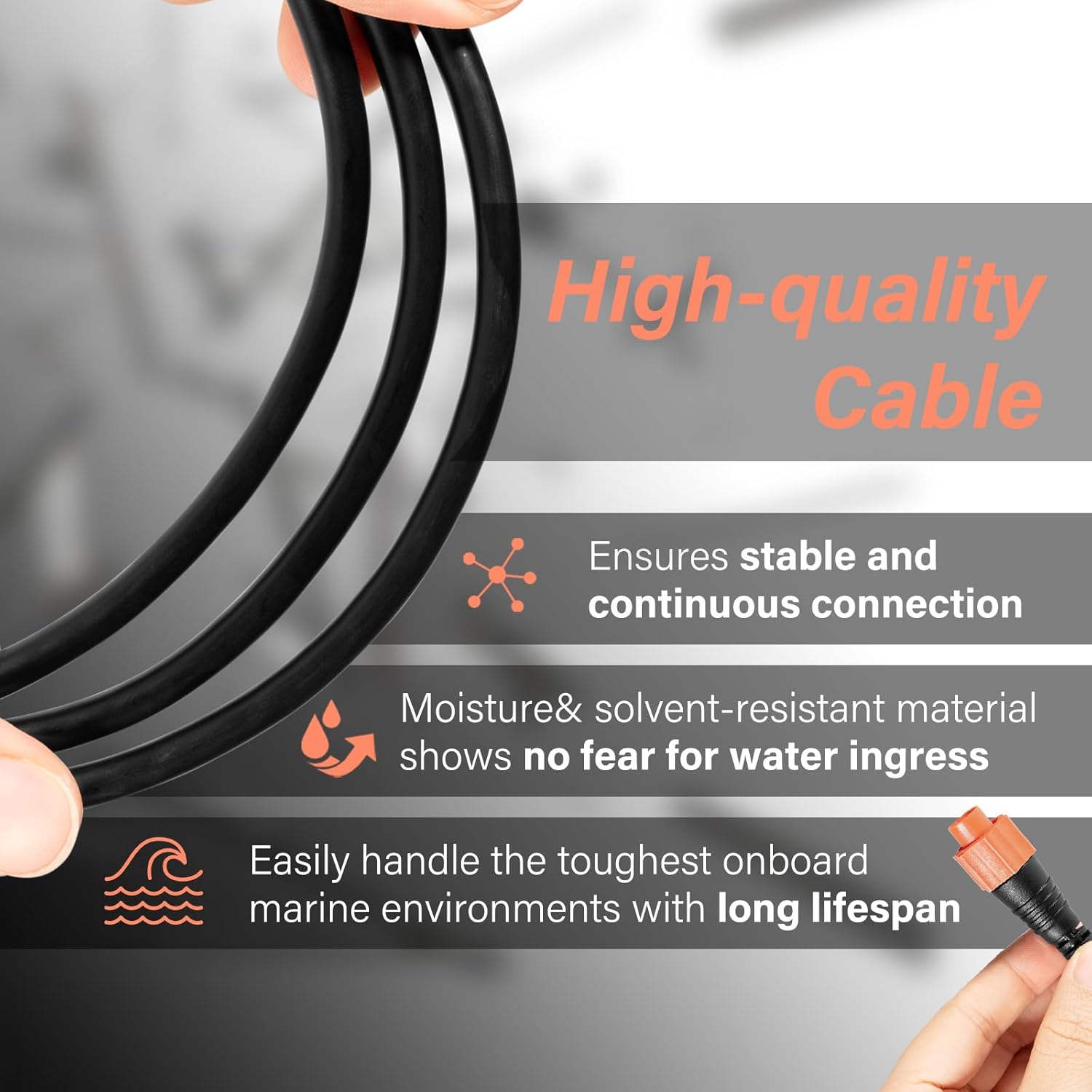 Replacement Part for Lowrance Ethernet Crossover Cable Yellow Cat6 Cable, 15-Feet, High-Speed, Plug and Play, Waterproof