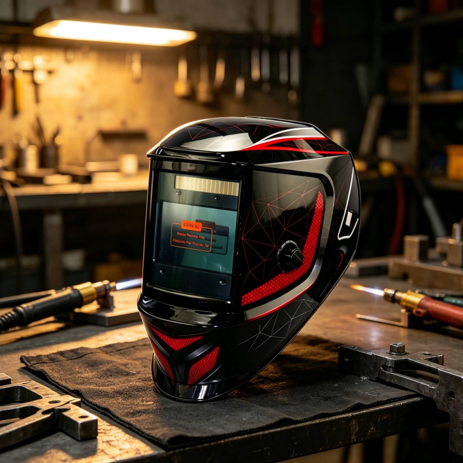 Protector Facial Soldar con Oscurecimiento Automático Profesional Casco Soldadura Fotosensible Ajustable Pantalla para Aficionados Al Bricolaje