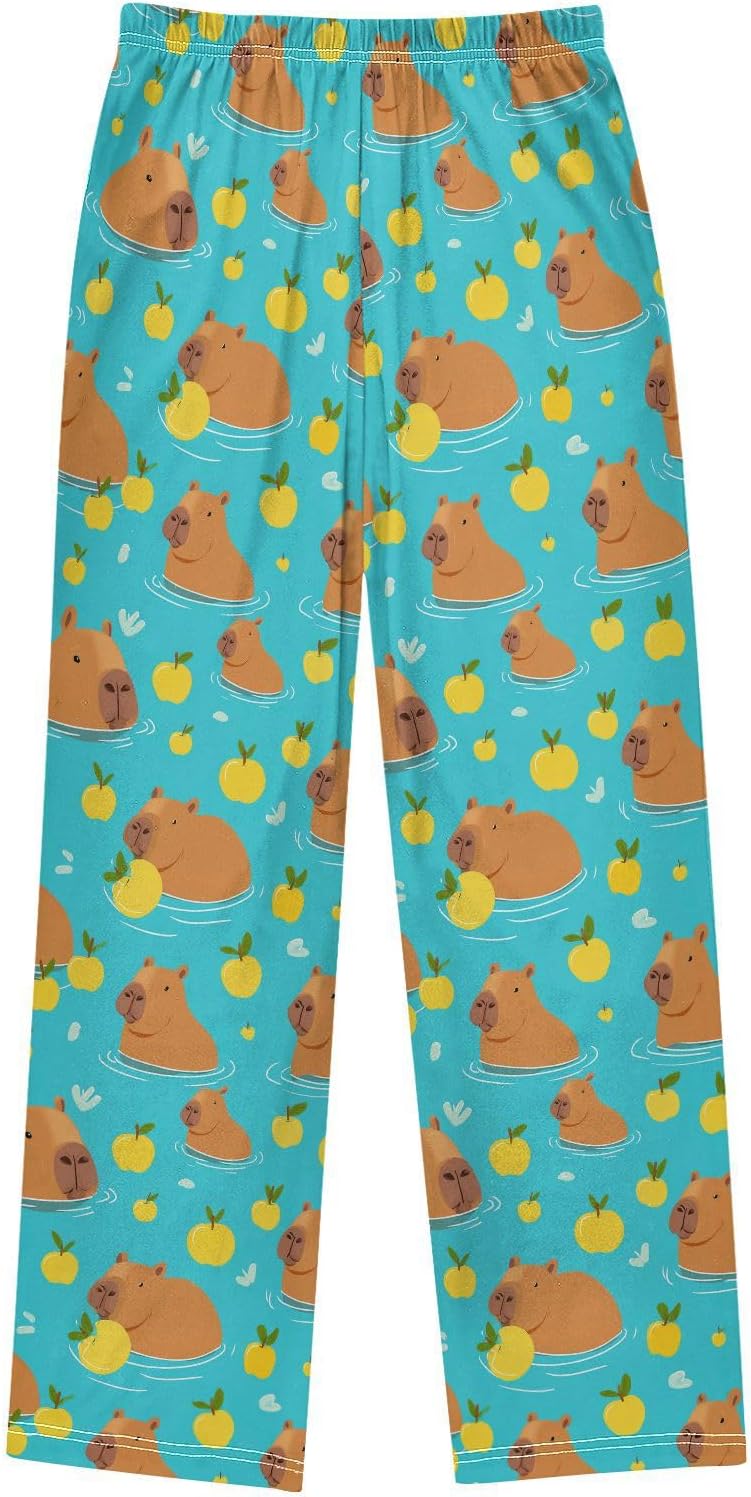 Pfrewn Pajama Pants Cartoon Shark Skateboarding Tree Casual Lounge PJ Bottoms with Pockets, S - Image 2