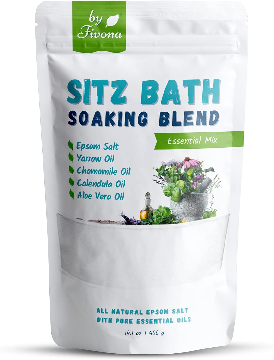 Sitz Bath Epsom Salt All Natural Blend with Pure Essential Oils for Hemorrhoid and Postpartum
